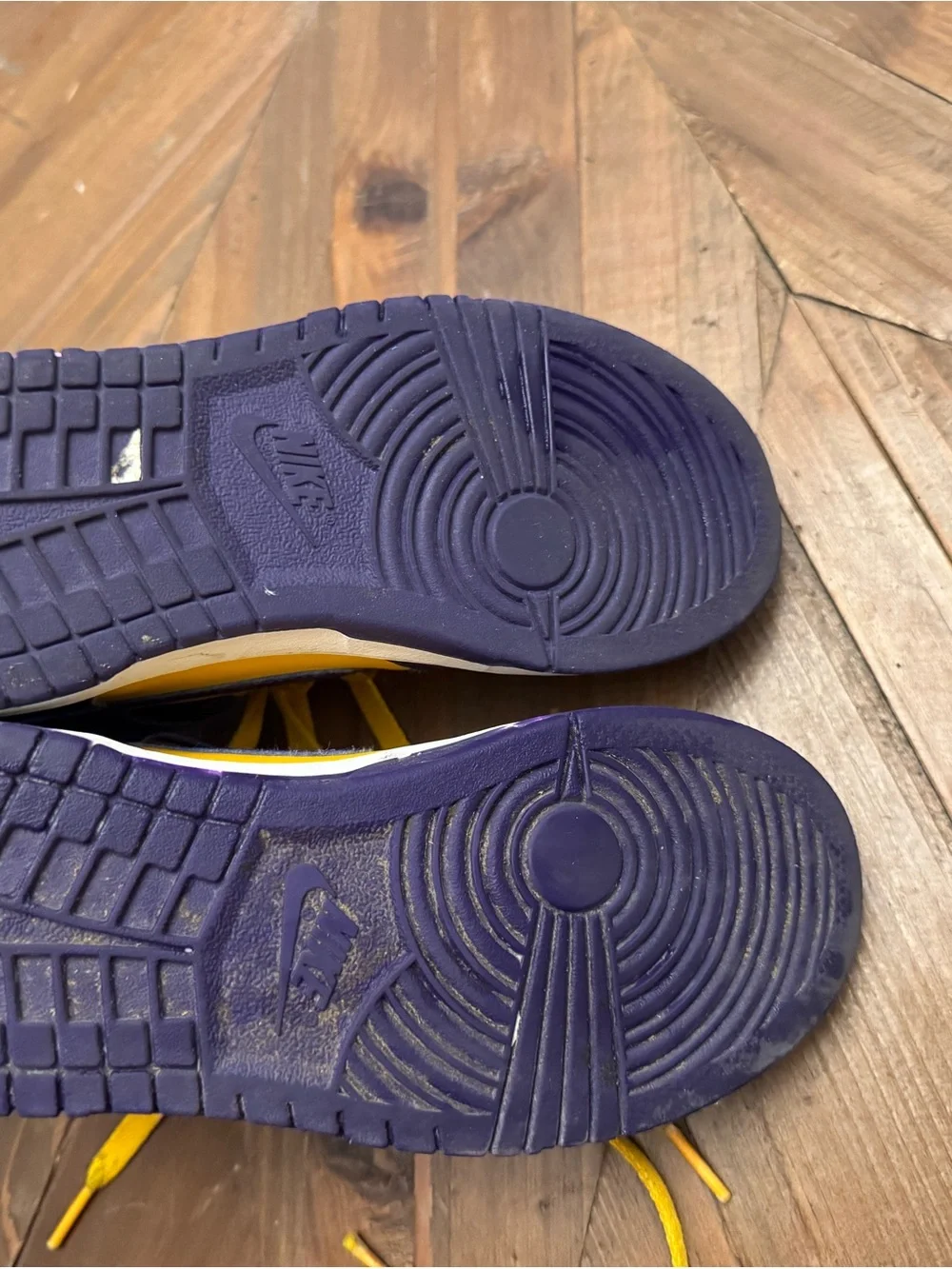 Nike Kids High-Top Sneakers in Purple and Yellow